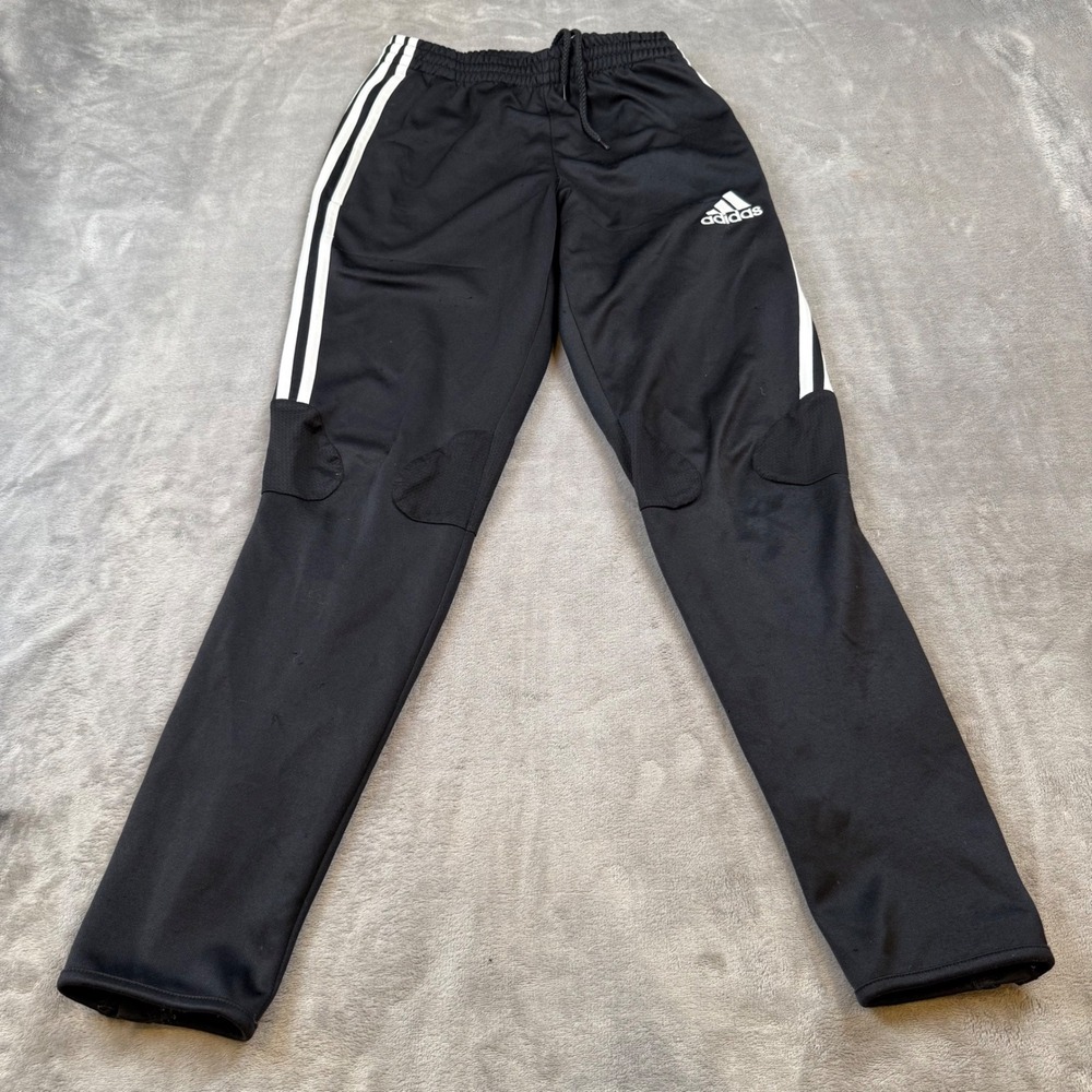 Adidas Clima365 Soccer Training Pants‎ Black 3 Stripe Zip Bottom Small